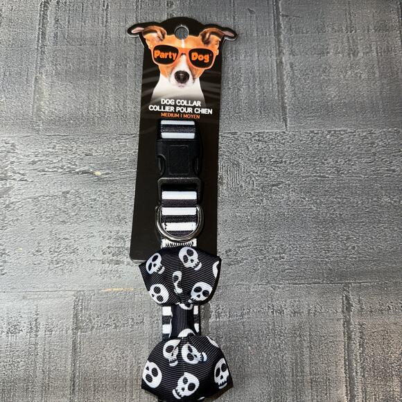 Party Dog Medium Skulls Halloween Dog Collar 🎃👻💀 - Picture 1 of 3